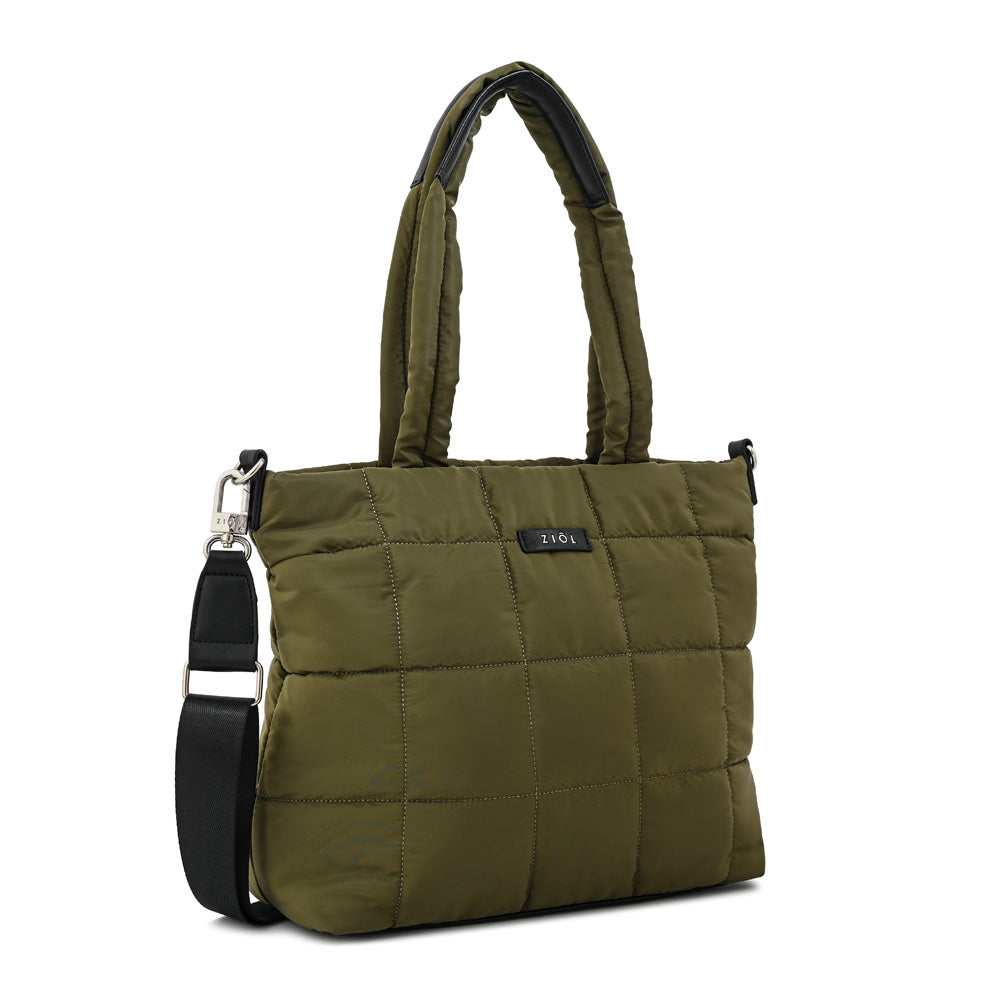 Cartera Dos Asas Nacha Verde Oscuro