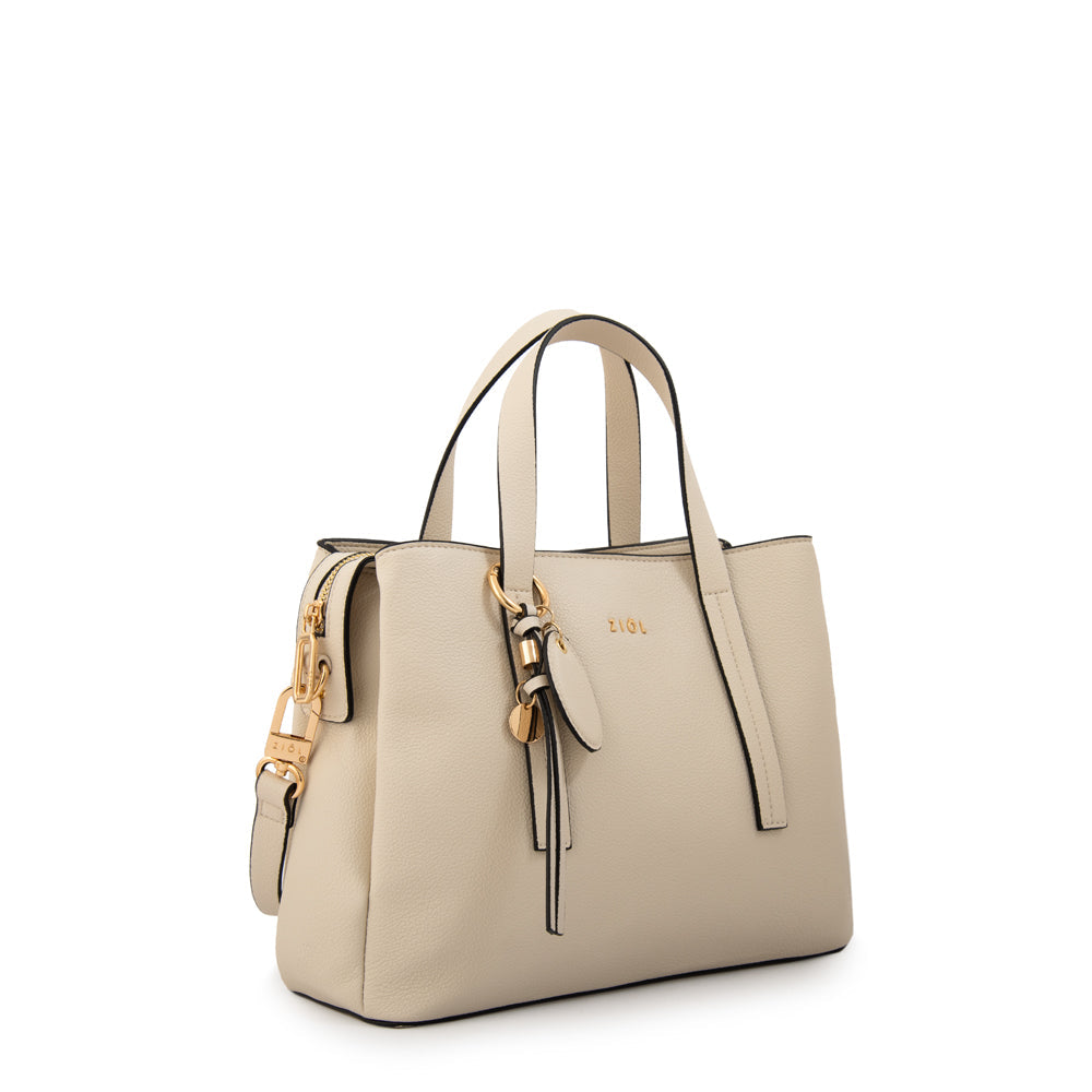 Cartera Dos Asas Aurora Blanco Crudo
