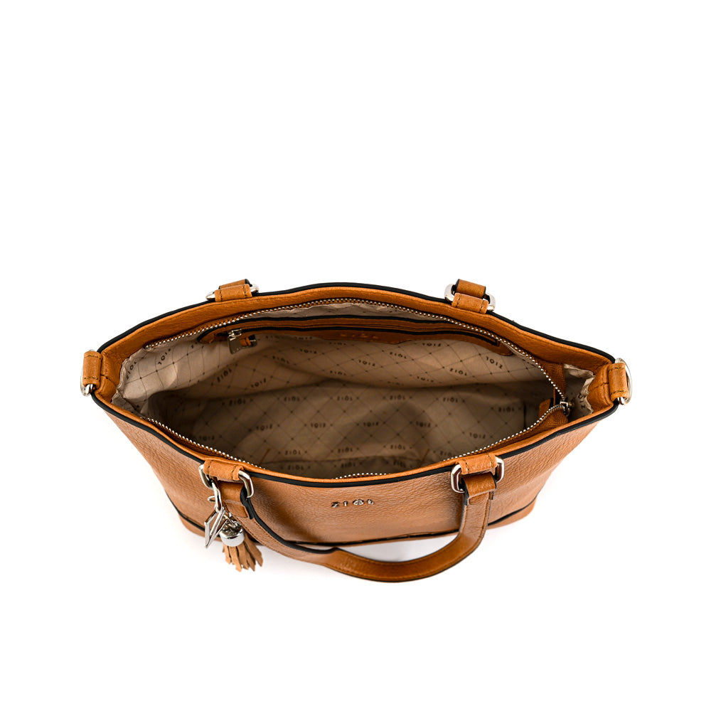 Cartera Dos Asas Kristal Camel
