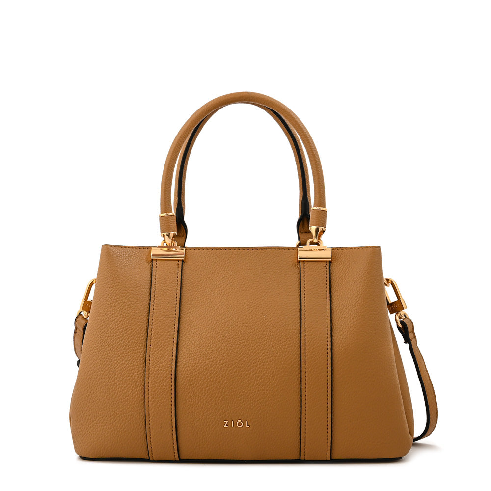 Cartera Dos Asas Manecita Beige