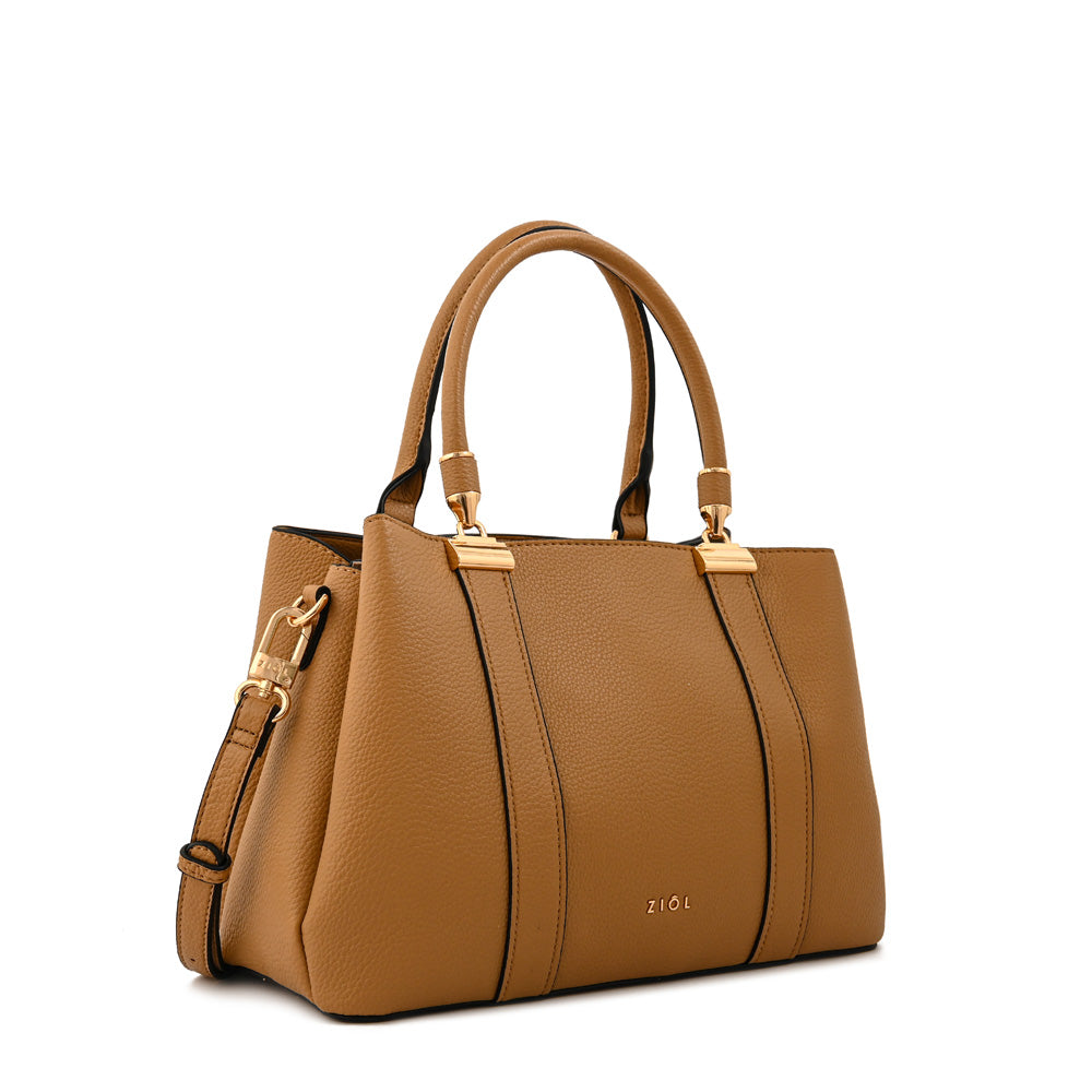 Cartera Dos Asas Manecita Beige