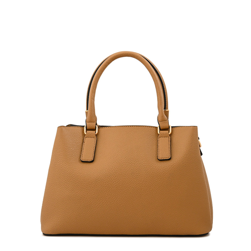 Cartera Dos Asas Manecita Beige