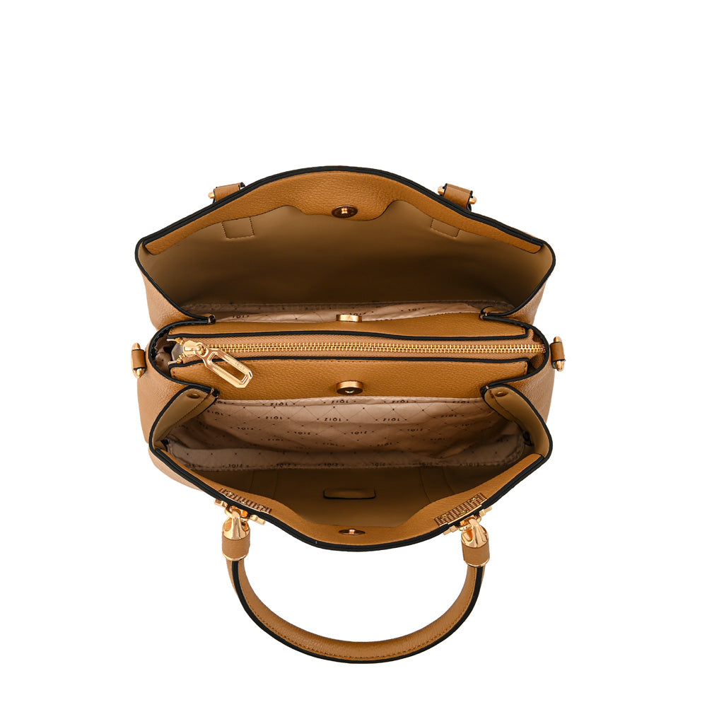Cartera Dos Asas Manecita Beige