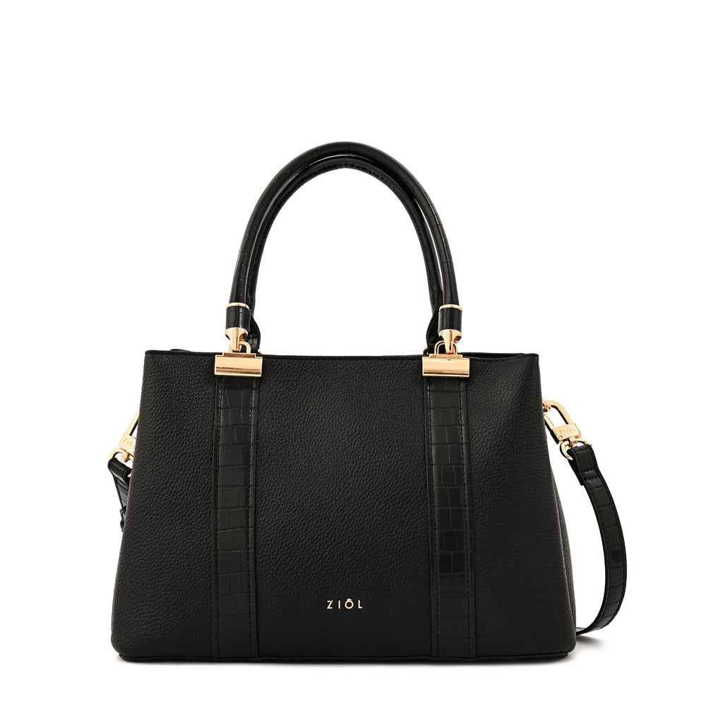 Cartera Dos Asas Manecita Negro Especial