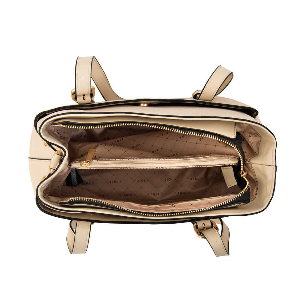 Cartera Dos Asas Ludovica Blanco Crudo