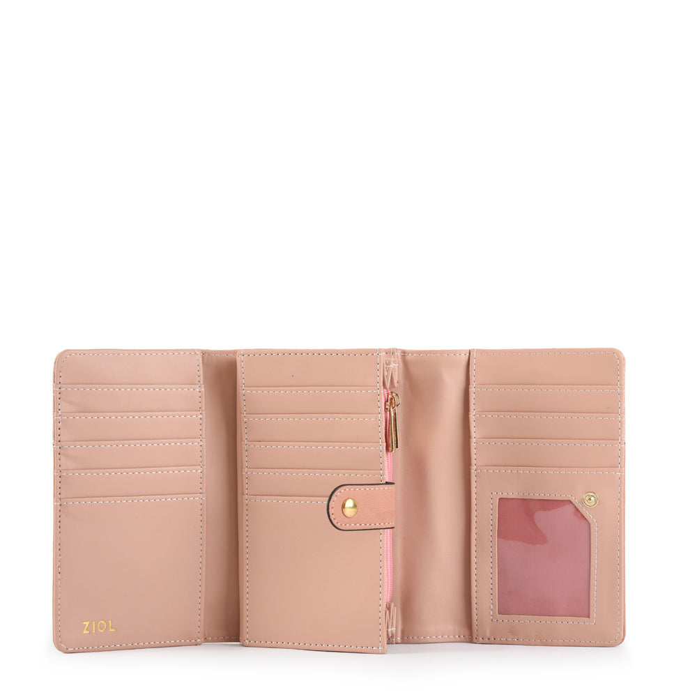 Billetera Acordeon Croix Rosado Viejo