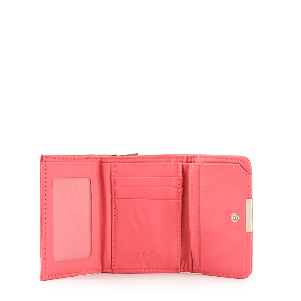 Billetera Cierre Exterior Caroline Coral