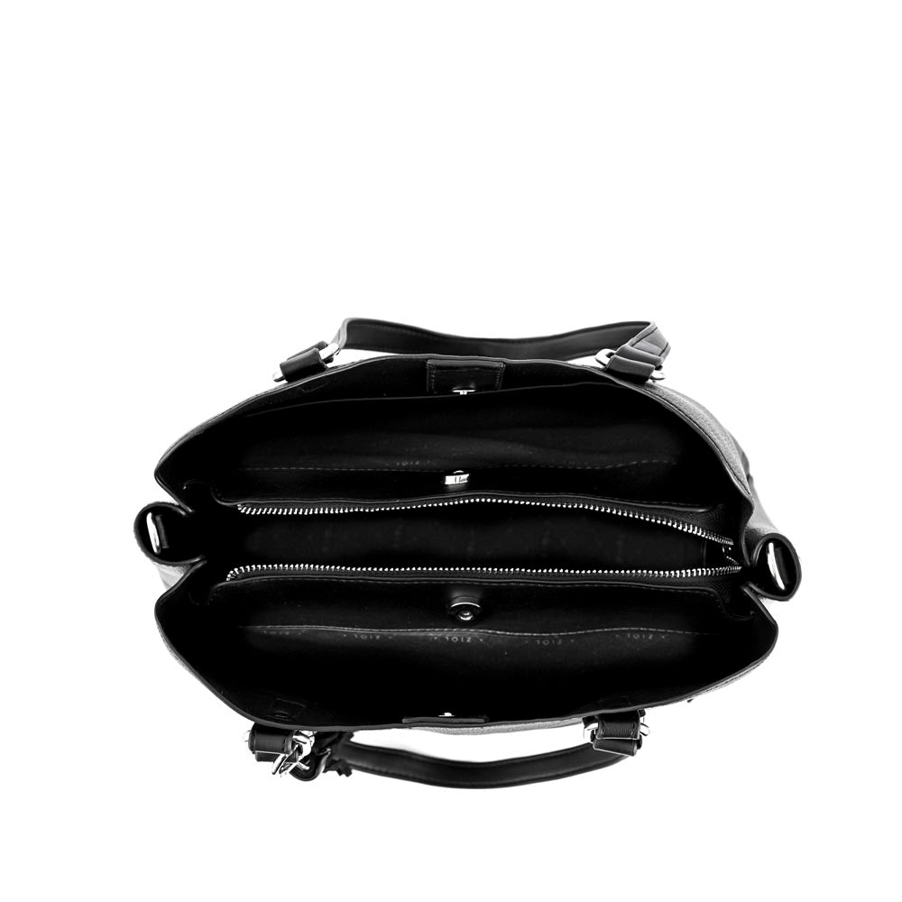 Cartera Dos Asas Malva Negro