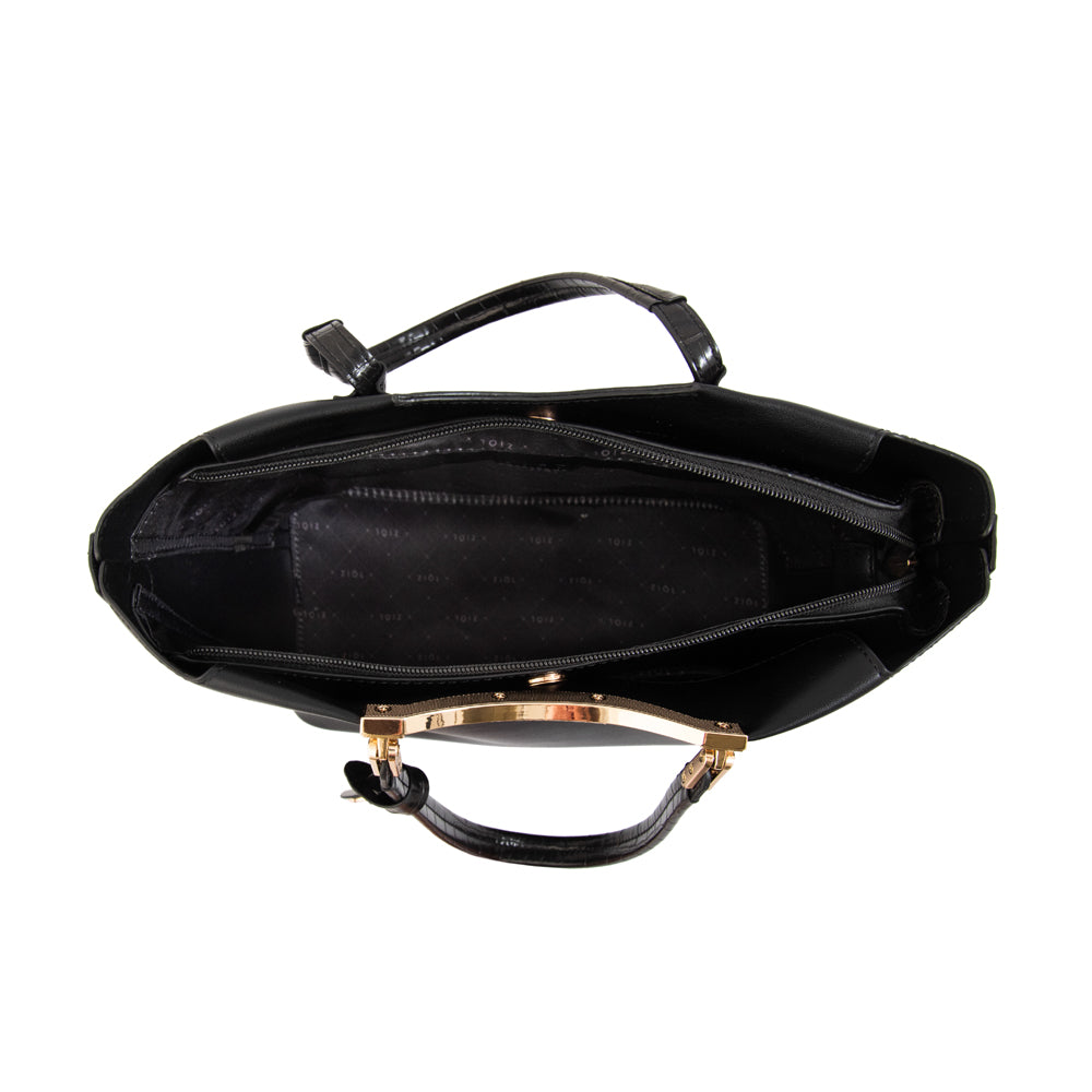 Cartera Dos Asas Grande Mandela Negro