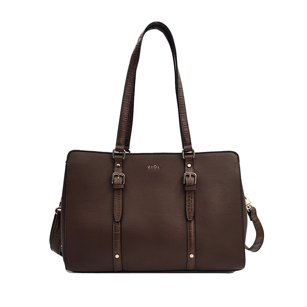 Cartera Dos Asas Porta Laptop 14" Dominica Café