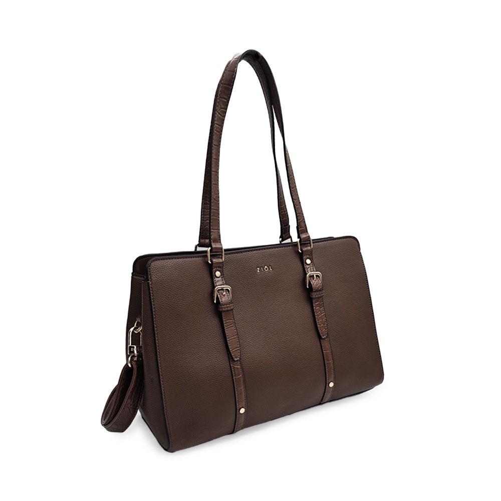 Cartera Dos Asas Porta Laptop 14" Dominica Café