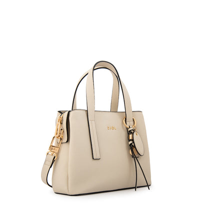 Cartera Dos Asas Pequeña Aurora Blanco Crudo