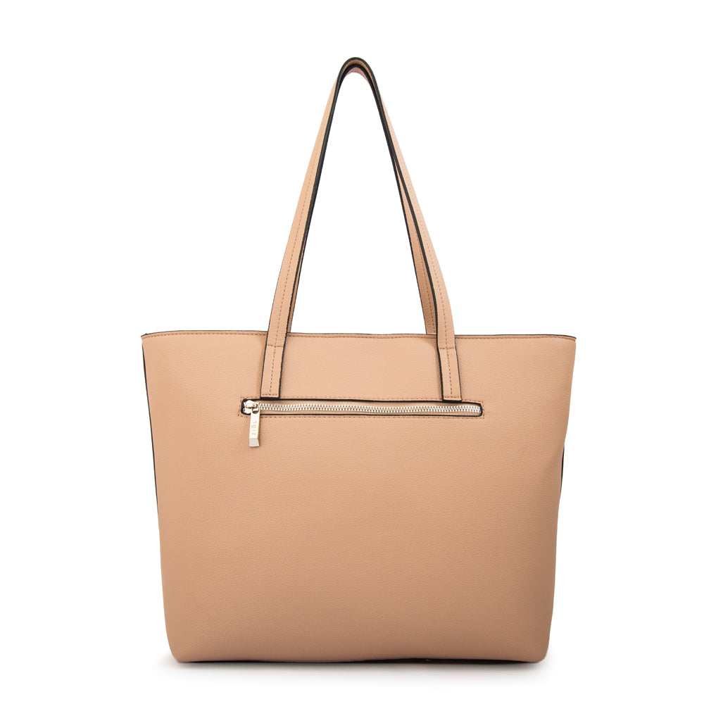 Cartera Dos Asas Izadora Beige