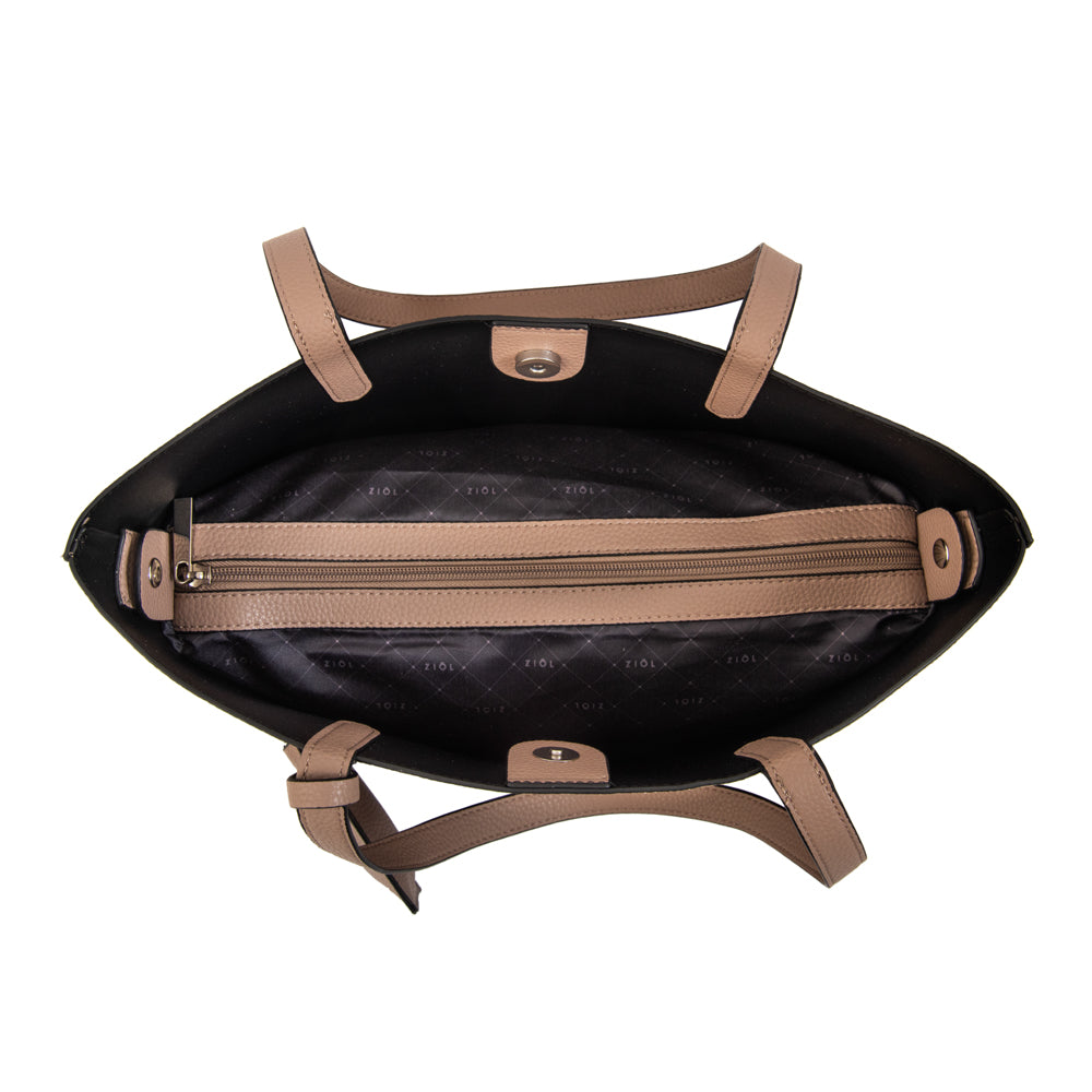 Cartera Dos Asas Brunilda Beige