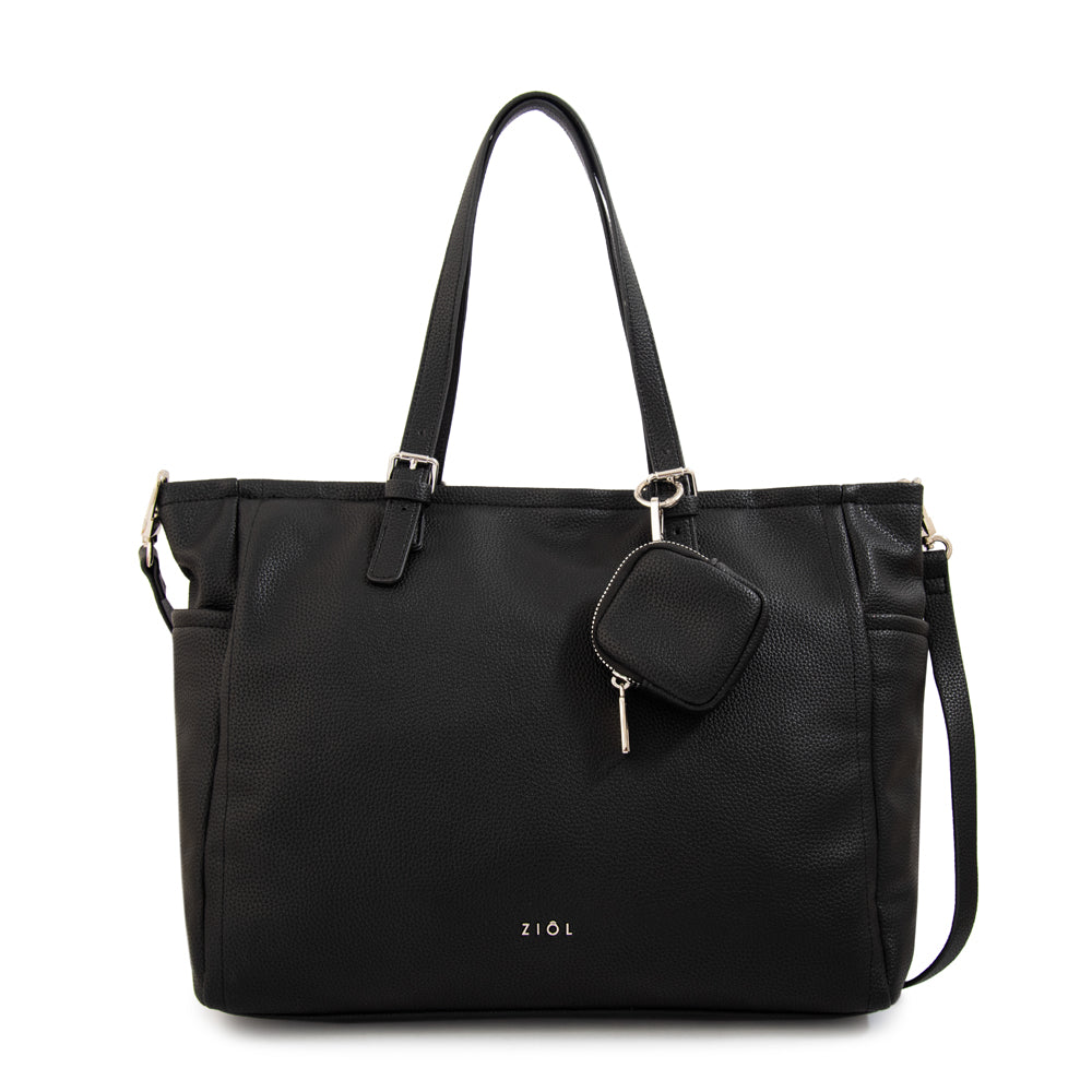 Cartera Dos Asas Marta Granulado Negro
