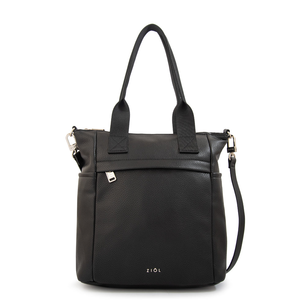 Cartera Dos Asas Fiona Granulado Negro