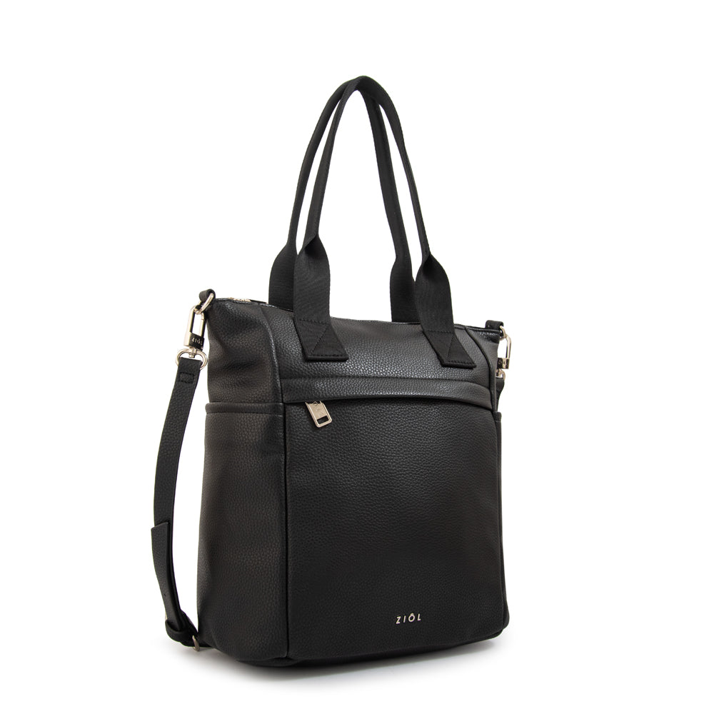 Cartera Dos Asas Fiona Granulado Negro