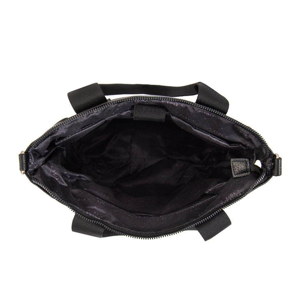Cartera Dos Asas Fiona Granulado Negro