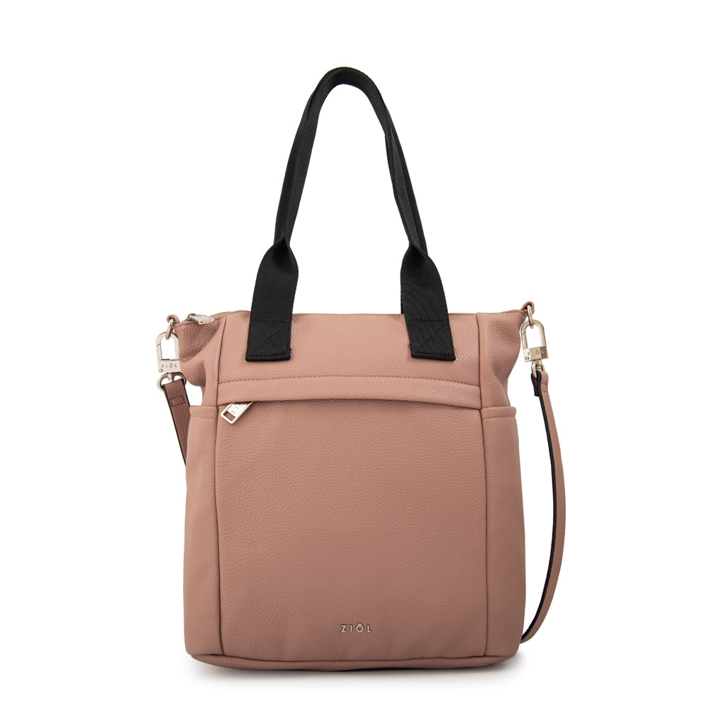 Cartera Dos Asas Fiona Granulado Rosado Viejo
