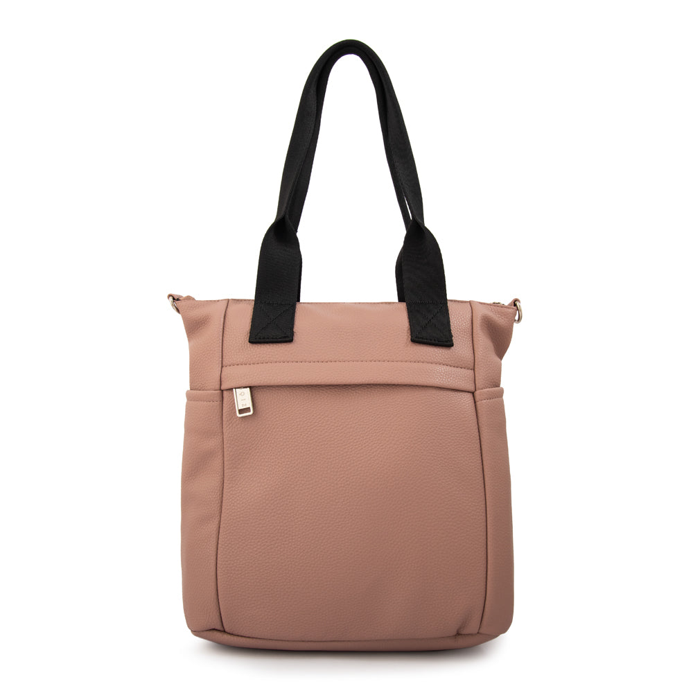 Cartera Dos Asas Fiona Granulado Rosado Viejo
