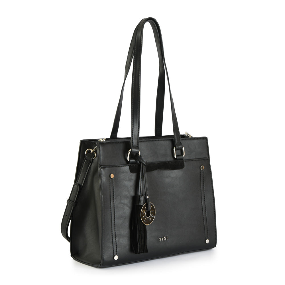 Cartera Dos Asas Tres Divisiones Inisa Negro