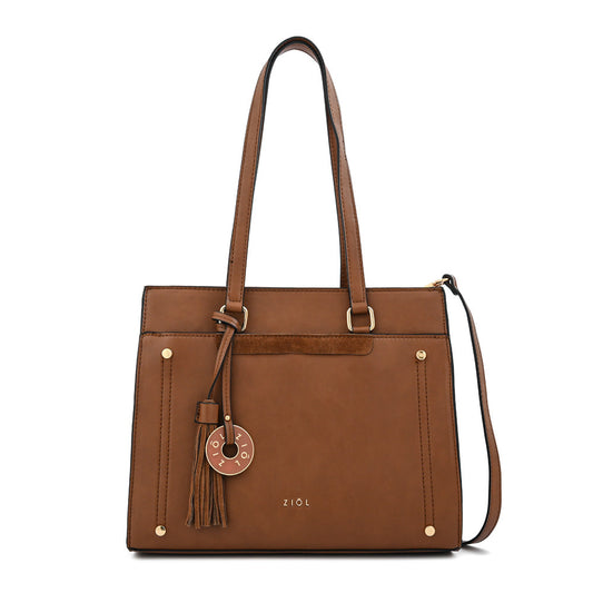 Cartera Dos Asas Tres Divisiones Inisa Café