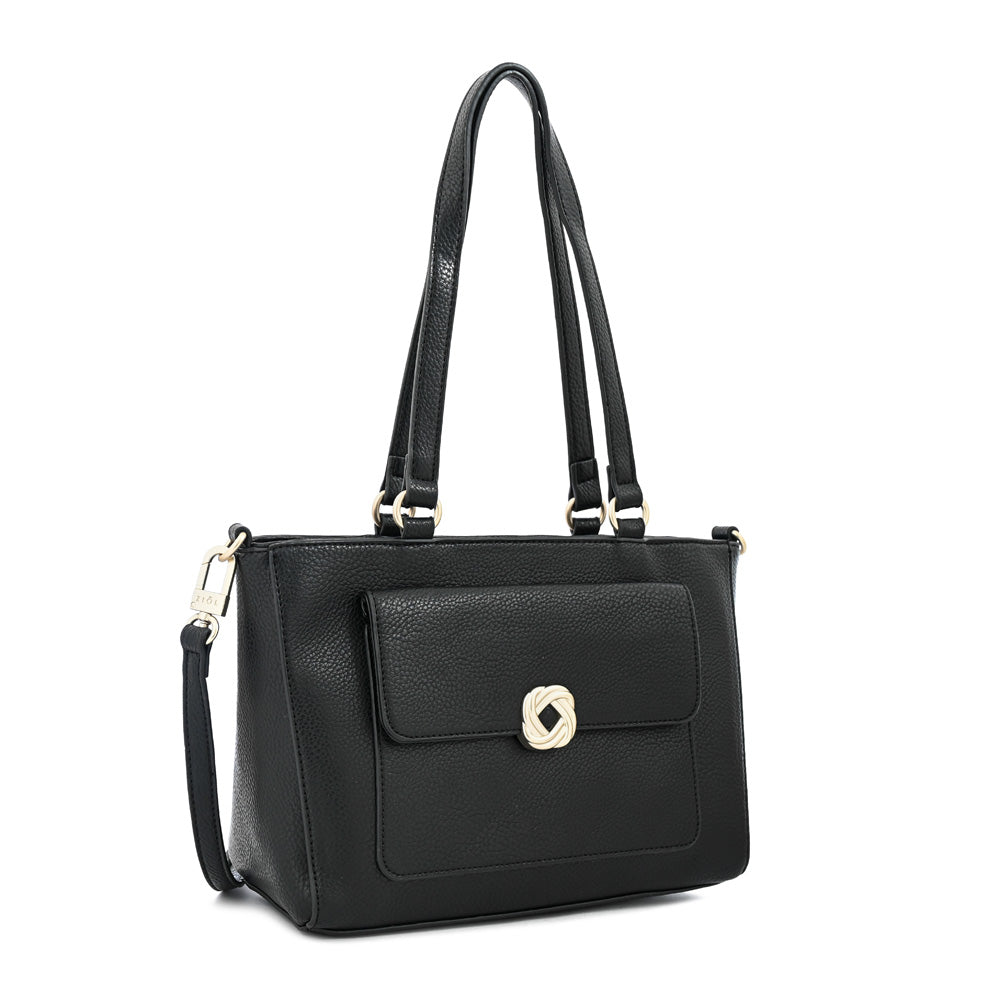 Cartera Dos Asas Agata Negro