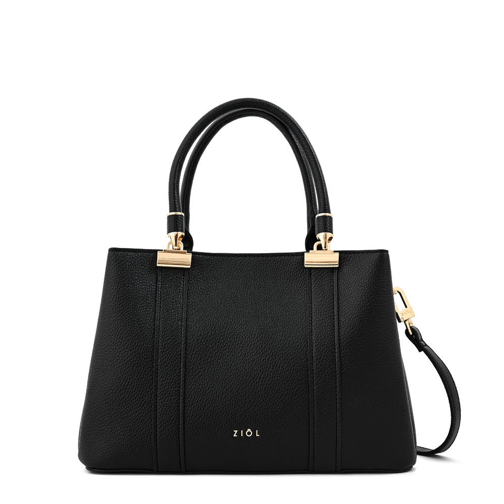 Cartera Dos Asas Manecita Negro
