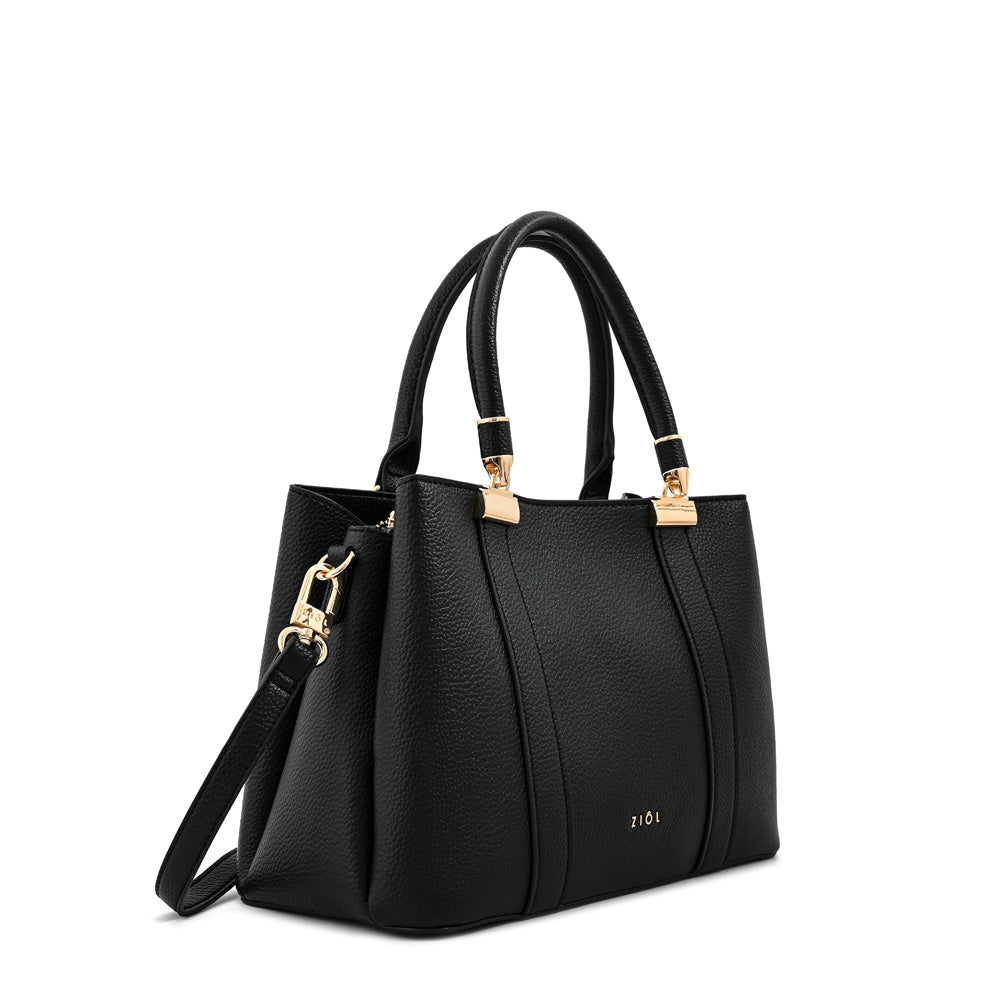 Cartera Dos Asas Manecita Negro