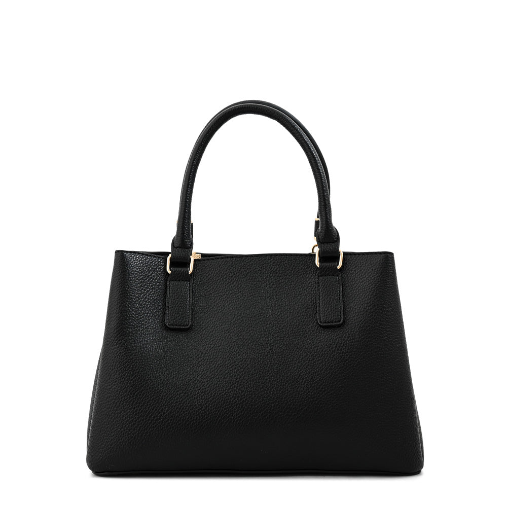 Cartera Dos Asas Manecita Negro