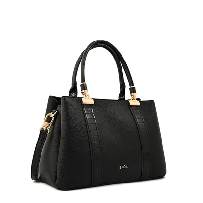 Cartera Dos Asas Manecita Negro Especial