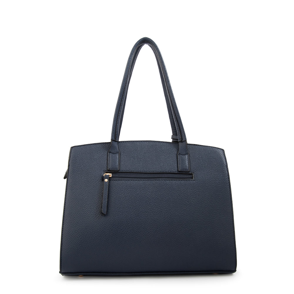 Cartera Dos Asas Yanina Azul Oscuro