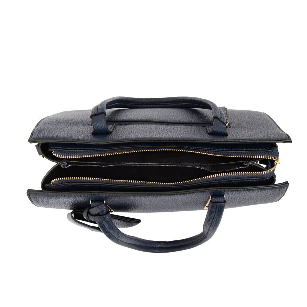 Cartera Dos Asas Yanina Azul Oscuro