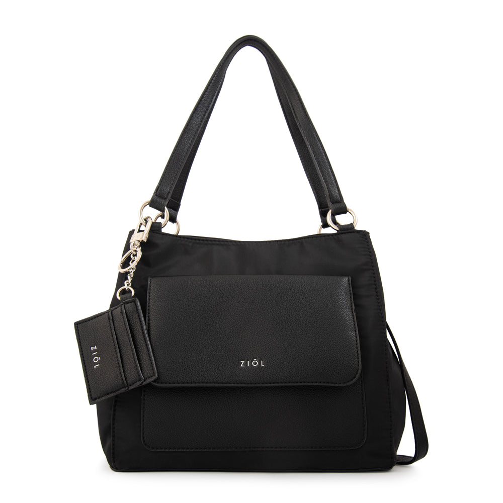 Cartera Dos Asas Michelle Nylon Negro