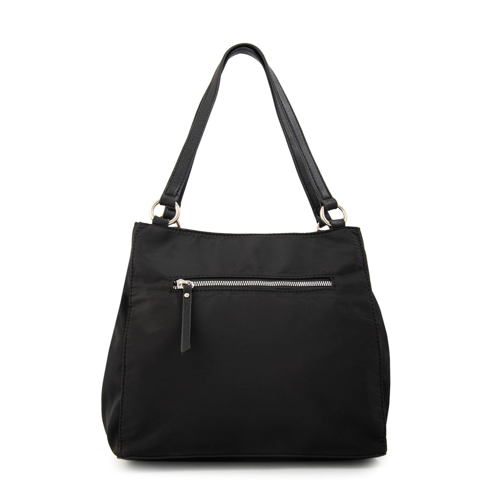Cartera Dos Asas Michelle Nylon Negro