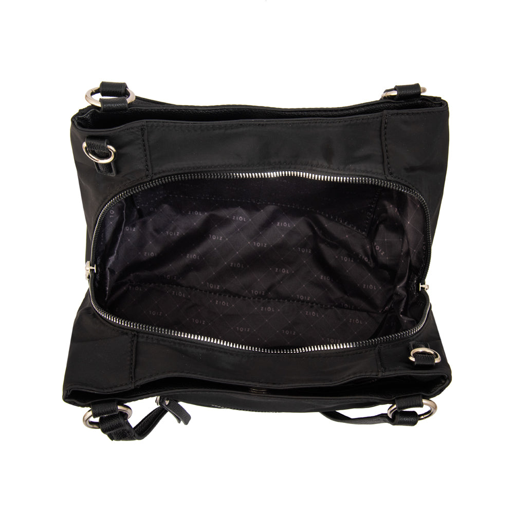 Cartera Dos Asas Michelle Nylon Negro