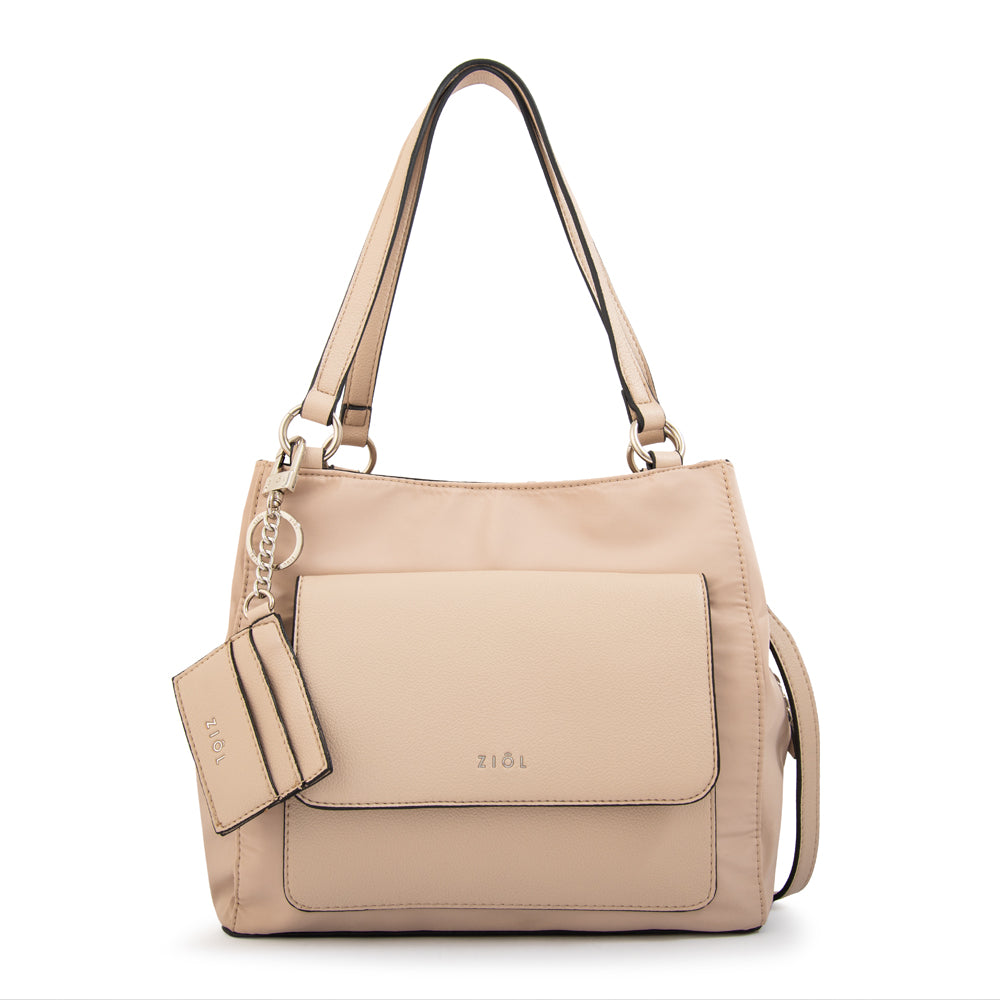 Cartera Dos Asas Michelle Nylon Beige