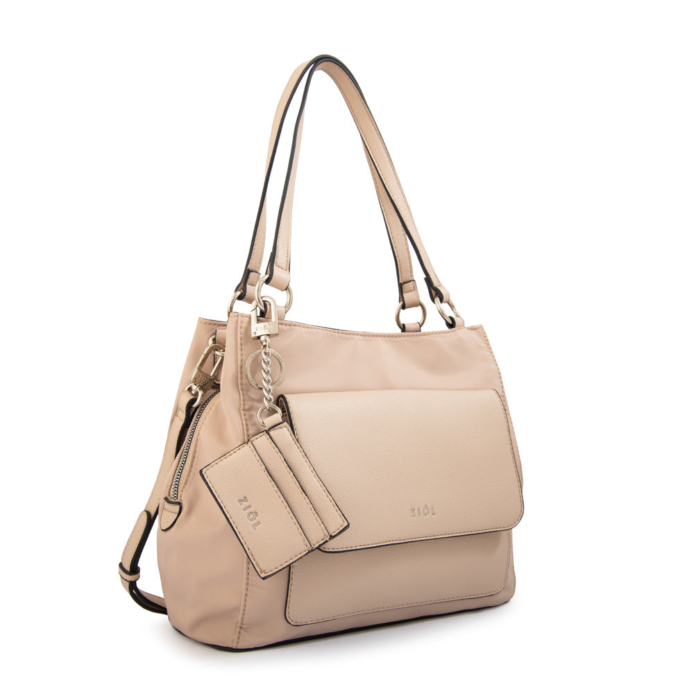 Cartera Dos Asas Michelle Nylon Beige
