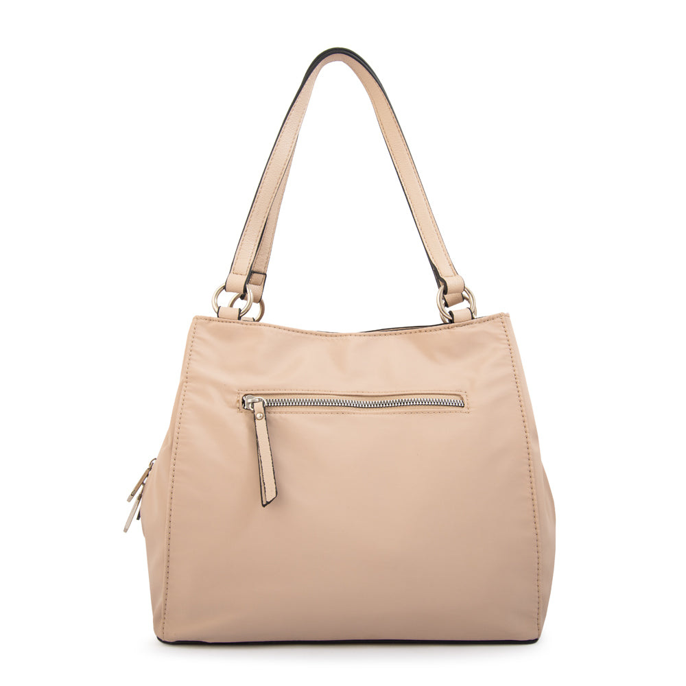 Cartera Dos Asas Michelle Nylon Beige