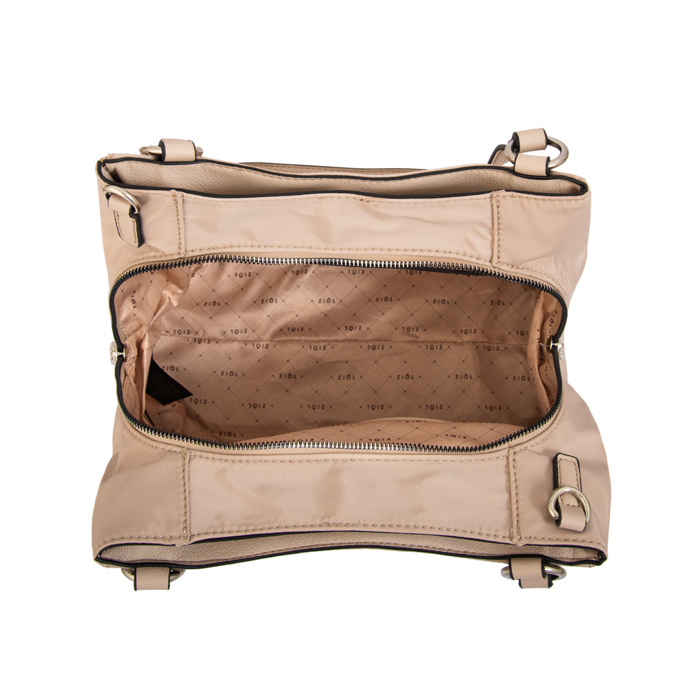 Cartera Dos Asas Michelle Nylon Beige