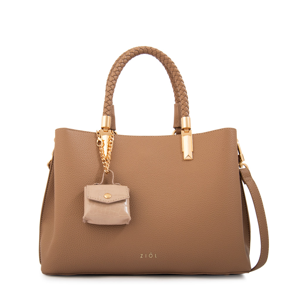 Cartera Dos Asas Bambina Beige