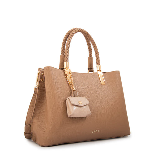 Cartera Dos Asas Bambina Beige