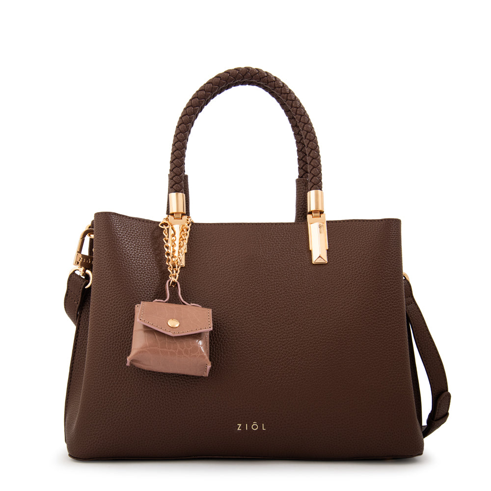 Cartera Dos Asas Bambina Café