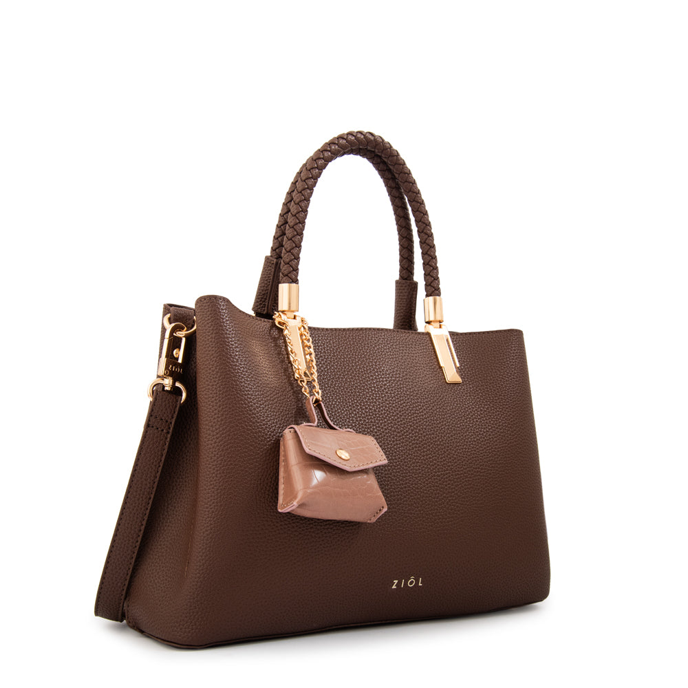 Cartera Dos Asas Bambina Café