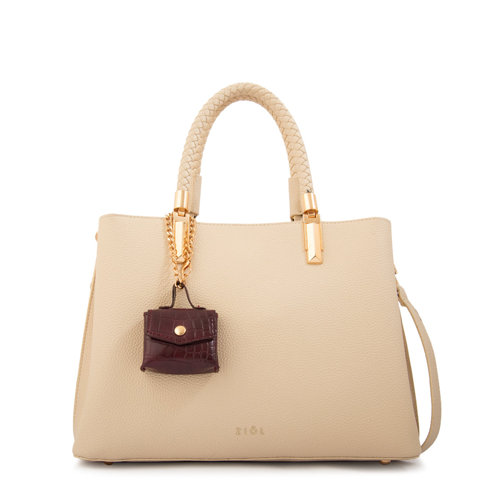 Cartera Dos Asas Bambina Blanco Crudo