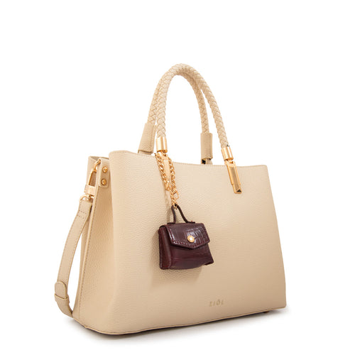 Cartera Dos Asas Bambina Blanco Crudo