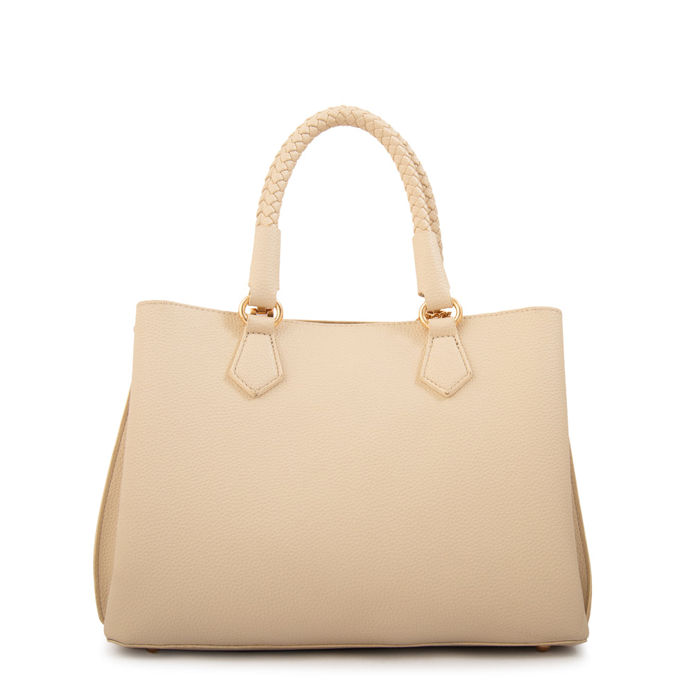 Cartera Dos Asas Bambina Blanco Crudo
