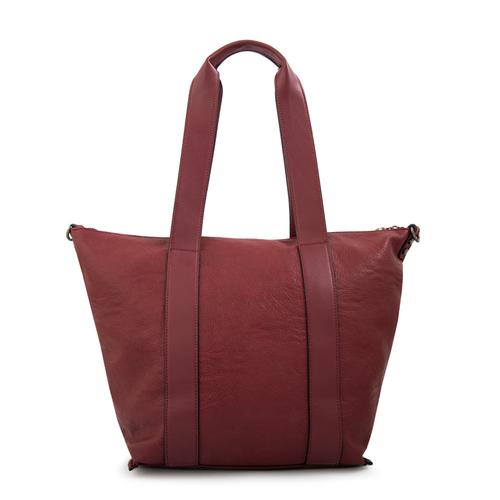 Cartera Dos Asas Nelly Rojo Oscuro
