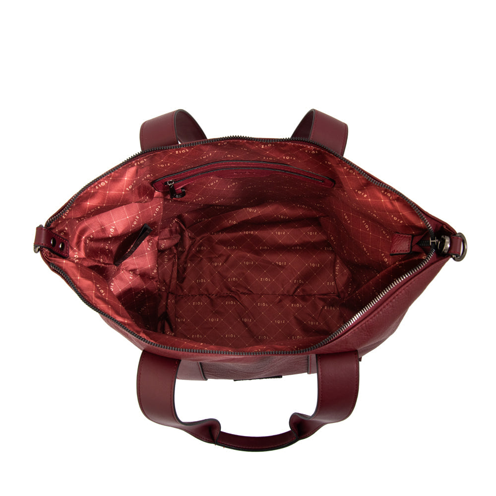 Cartera Dos Asas Nelly Rojo Oscuro
