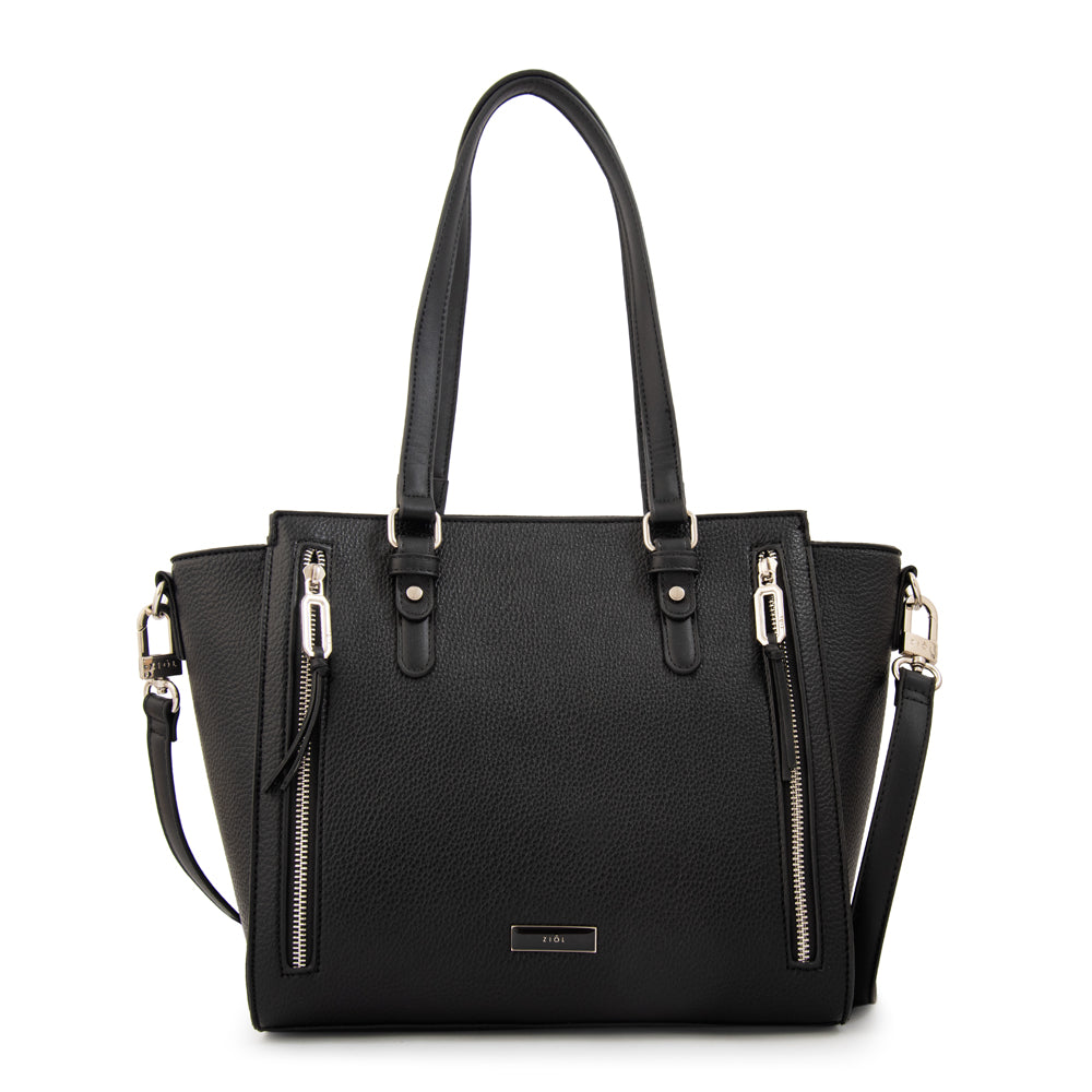 Cartera Dos Asas Penny Granulado Negro